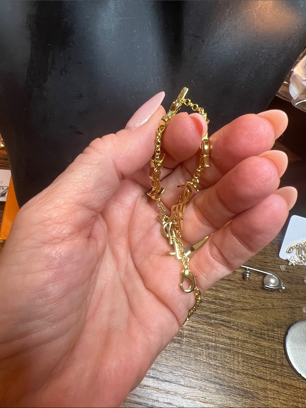 Gold Tone Women's Chain Bracelet-Upcycled Fashion Inspired Bracelet